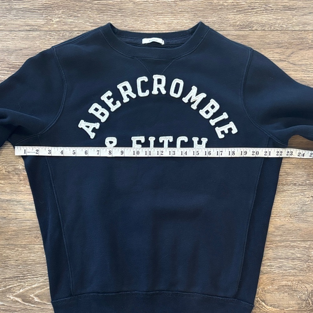 Abercrombie & Fitch Muscle Fit Sweatshirt Dark Navy Blue Crewneck Men's Size L - Picture 8 of 12